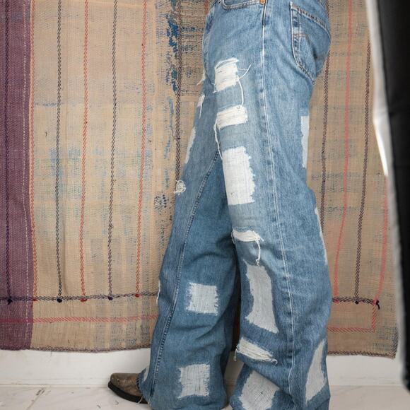 Custom wide leg baggy flared denim size 34 x 34 - Picture 4 of 8